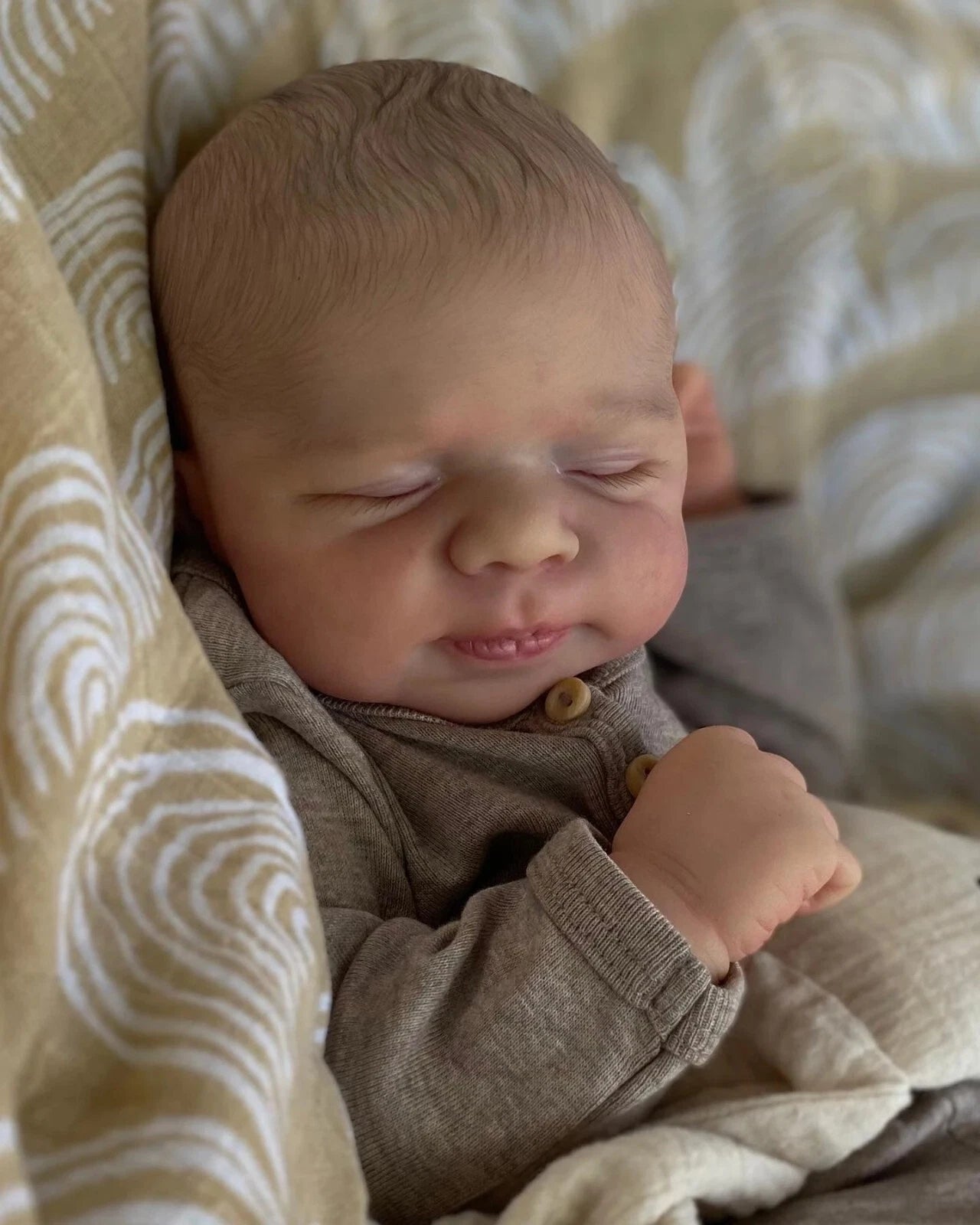 19in Pascale Newborn Full Body Vinyl Baby Reborn Doll 3D Skin Lifelike Feeling