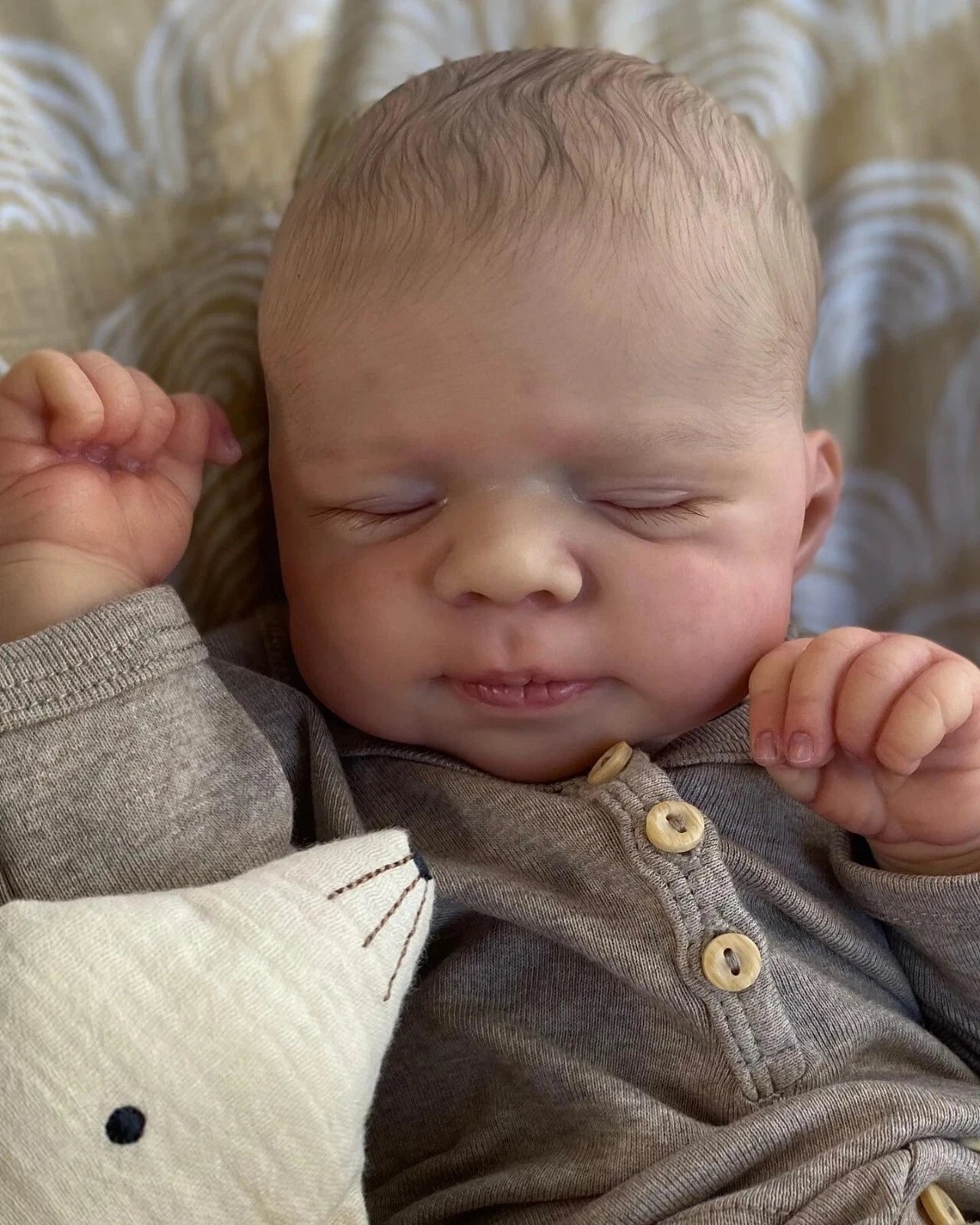 19in Pascale Newborn Full Body Vinyl Baby Reborn Doll 3D Skin Lifelike Feeling